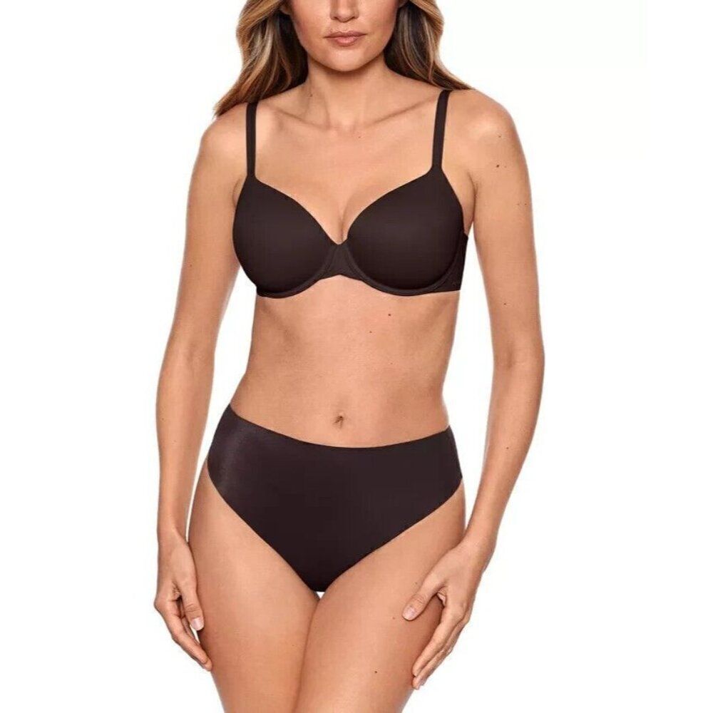 Miraclesuit Light Shaping Waistline Thong Underwear Size Large Brown Coffee